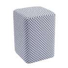 Puff Quadrado Sarja Preto E Branco