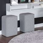 Puff Quadrado Sarja Preto E Branco