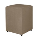 Puff Quadrado Suede Cappuccino - Vallisa Decor
