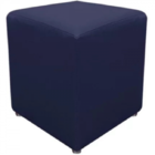 Puff Quadrado Tecido Suede Azul