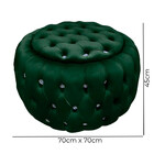 Puff Quartzo Com Baú Capitonê Strass Material Veludo - Star C