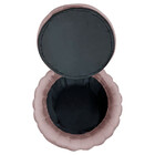 Puff Quartzo Com Baú Capitonê Strass Material Veludo - Star C