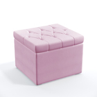 Puff Quasar / Com Capitonê / Z-021 Sued Rosa Bebê