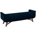 Puff Recamier 140 Cm Pes Madeira Leville Veludo Peer