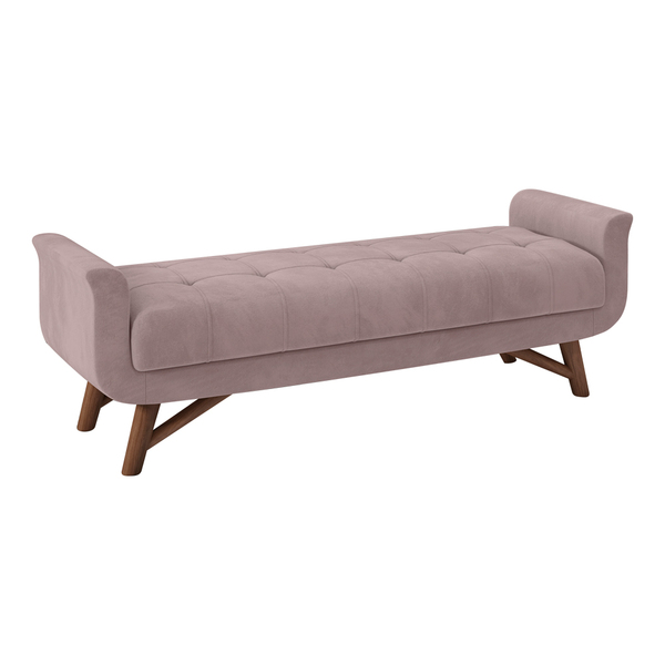 Puff Recamier 140cm Andros Veludo Rosê - Sallar Home