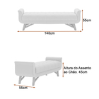 Puff Recamier 140cm Andros Veludo Rosê - Sallar Home