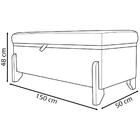 Puff Recamier Baú Para Sala Quarto Cama Queen 150 Cm Versalli