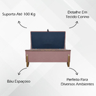 Puff Recamier Baú Para Sala Quarto Cama Solteiro 100 Cm Versa