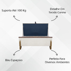 Puff Recamier Baú Para Sala Quarto Cama Solteiro 100 Cm Versa