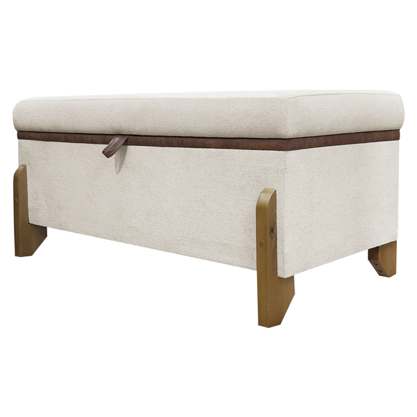 Puff Recamier Baú Para Sala Quarto Cama Solteiro 100 Cm Versa