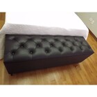Puff Recamier Baú Pé De Cama Casal 140 cm Corino Preto