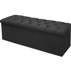 Puff Recamier Baú Pé De Cama Casal 140 cm Sued Preto