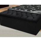 Puff Recamier Baú Pé De Cama Casal 140 cm Sued Preto