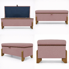 Puff Recamier Baú Versallies 150 cm Para Sala Quarto Pé De Ca