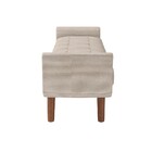 Puff Recamier Calçadeira 140cm Base Madeira Neville Z37 Linho