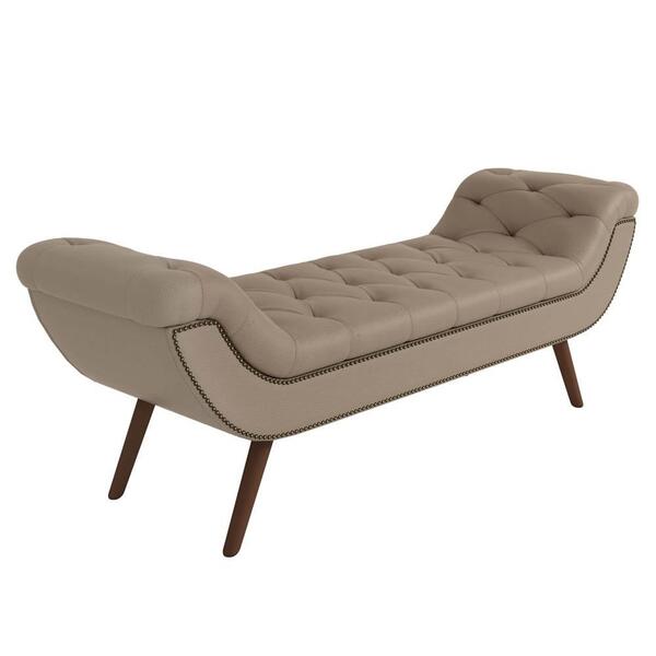 Puff Recamier Calçadeira 195cm Pés Palito Madeira Vêneto P02