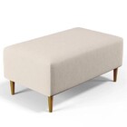 Puff Recamier Cléo 90cm Decoração Luxo Em Veludo Bege Claro