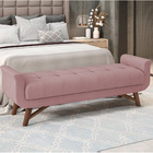 Puff Recamier Decorativo Com Pés Em Madeira 140 Cm Itália P05