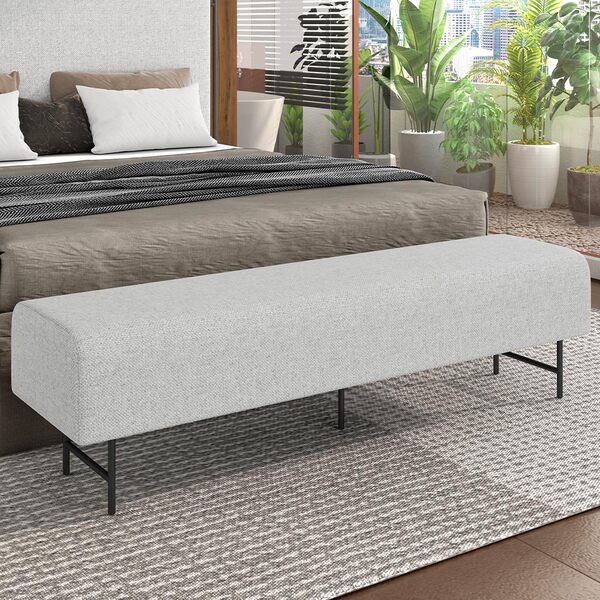 Puff Recamier Decorativo Com Pés Industrial 140cm Novara P05