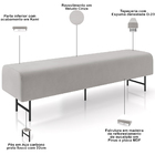 Puff Recamier Decorativo Com Pés Industrial 160cm Novara P05