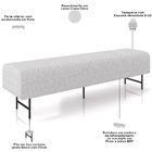 Puff Recamier Decorativo Com Pés Industrial 160cm Novara P05