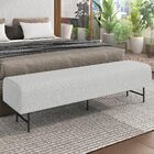 Puff Recamier Decorativo Com Pés Industrial 160cm Novara P05