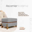 Puff Recamier Kodama 50 cm Para Sala Quarto Pé De Cama Hall D