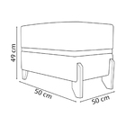 Puff Recamier Kodama Para Sala Quarto Cama De Solteiro 50 Cm