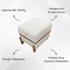 Puff Recamier Kodama Para Sala Quarto Cama De Solteiro 50 Cm