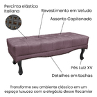 Puff Recamier Retrô Luis Xv Captonê Quarto Vicenza 140cm Velu