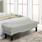 Puff Recamier Retrô Luis Xv Captonê Quarto Vicenza 160cm Velu