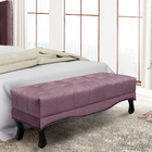 Puff Recamier Retrô Luis Xv Captonê Quarto Vicenza 160cm Velu