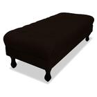 Puff Recamier Retrô Luis Xv Preto 140x40x45