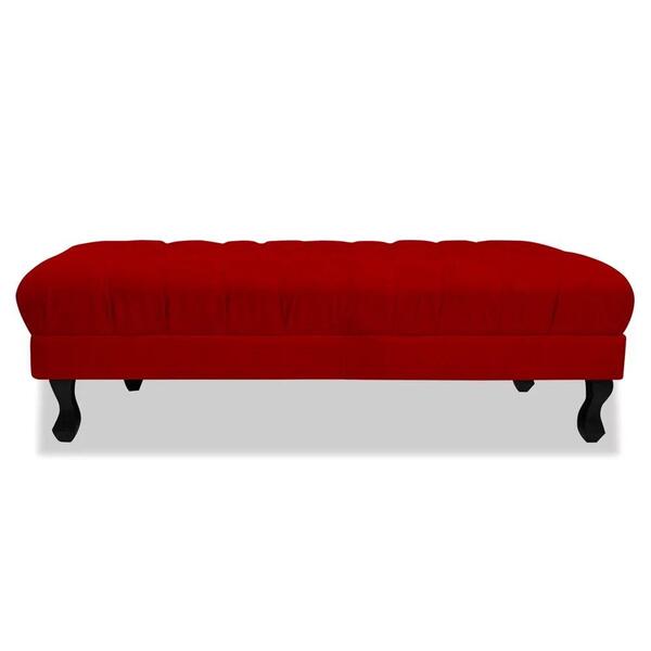 Puff Recamier Retrô Luis Xv Vermelho 160x40x45