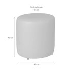 Puff Redondo 40cm X 40cm X 40cm Diametro Courino Sem Rodizios