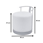 Puff Redondo Áquila Em Linho E Base Metal Dourado Agarb Decor