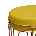 Puff Redondo Aramado Íris Suede Amarelo - Amarena Móveis