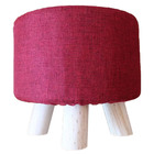 Puff Redondo Banco Banqueta Banquinho Madeira Decorativo Apoi