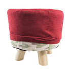 Puff Redondo Banco Banqueta Banquinho Madeira Decorativo Apoi