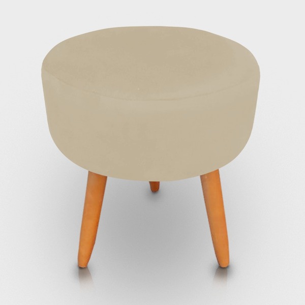Puff Redondo Banqueta Decorativo Para Sala Quarto Flavia Beg