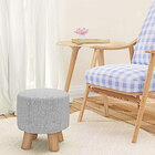 Puff Redondo Banquinho Banqueta Banco Pes De Madeira Apoio Su