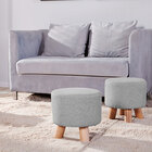 Puff Redondo Banquinho Banqueta Banco Pes De Madeira Apoio Su