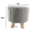 Puff Redondo Banquinho Banqueta Banco Pes De Madeira Apoio Su