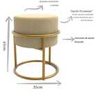 Puff Redondo Base De Ferro Dourada