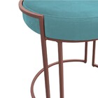 Puff Redondo Base Industrial Cobre Kit 2 Love Suede - Azul Tu