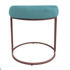 Puff Redondo Base Industrial Cobre Kit 2 Love Suede - Azul Tu