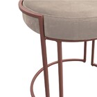 Puff Redondo Base Industrial Cobre Kit 2 Love Suede - Bege