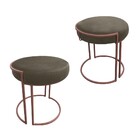 Puff Redondo Base Industrial Cobre Kit 2 Love Suede D03 - D'r