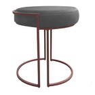 Puff Redondo Base Industrial Cobre Kit 2 Love Suede - Grafite