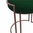 Puff Redondo Base Industrial Cobre Kit 2 Love Suede - Verde